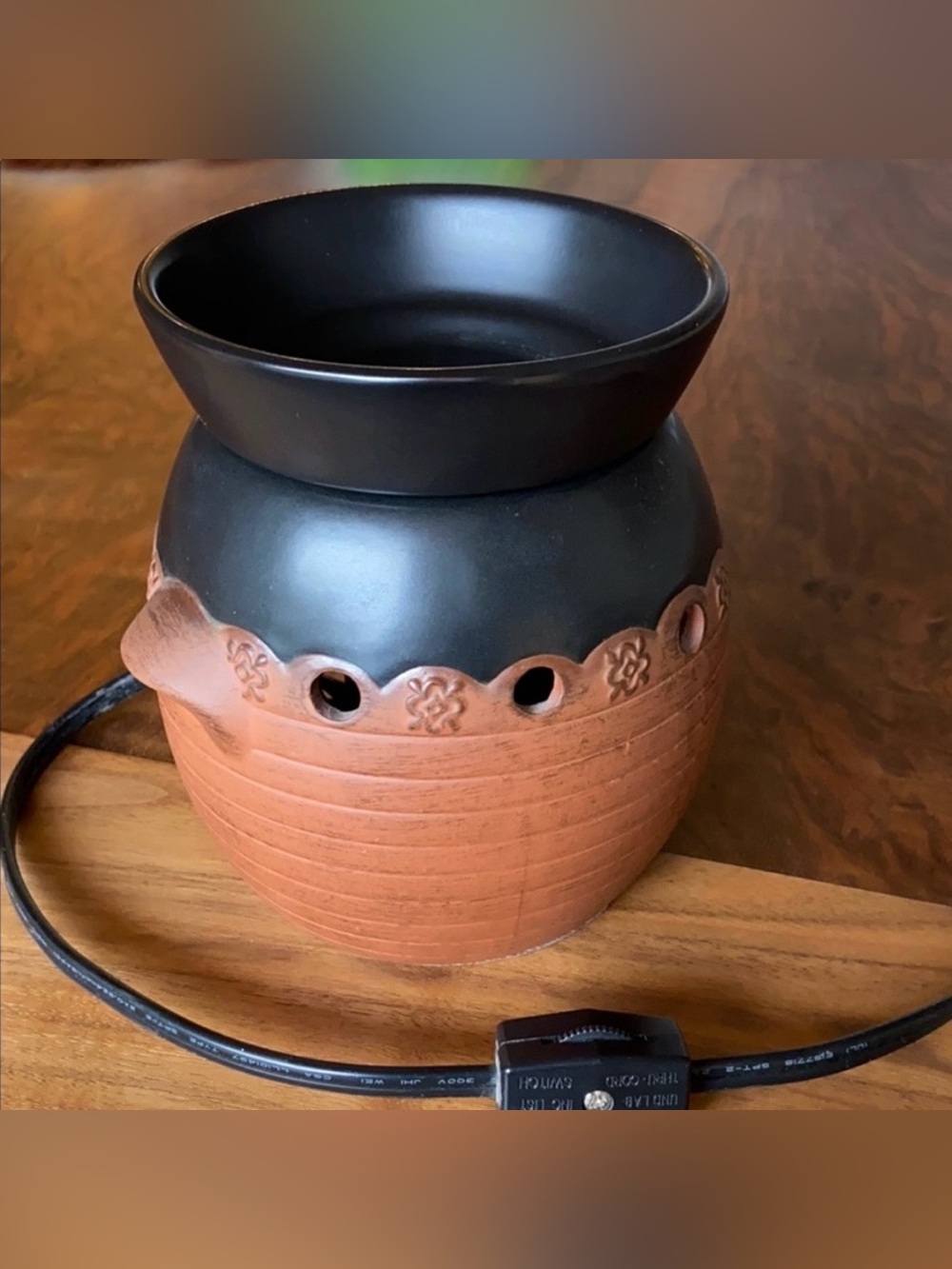 NIB Scentsy Sonora Full Size Wax Warmer Southwestern Terra Cotta Black Retired